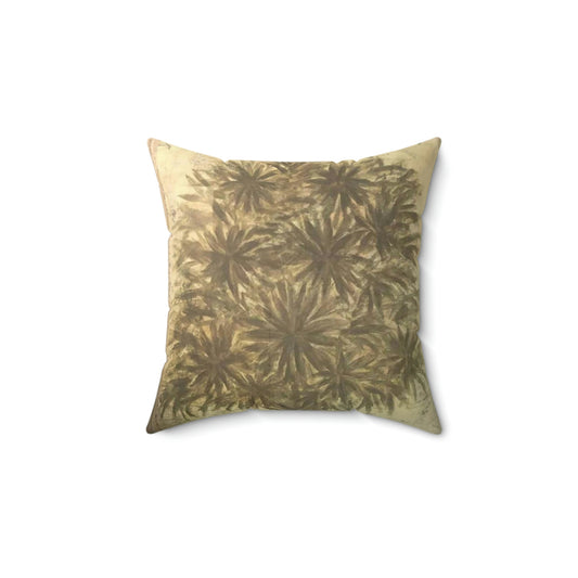 Spun Polyester Square Pillow Palm Tree